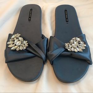 Zara satin slide sandals